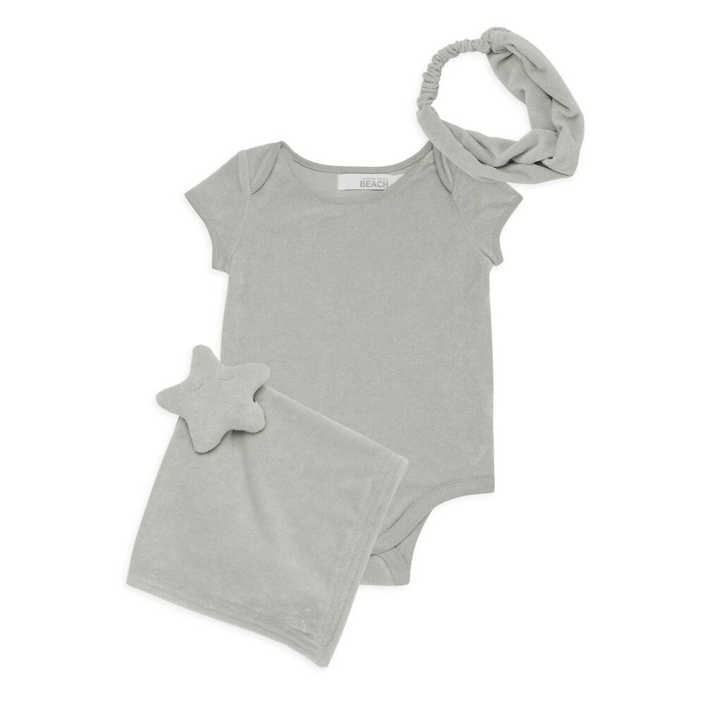 BAREFOOT DREAMS  Baby Girl's Cozyterry Romper Baby Bundle NEW 12-18 Mo.